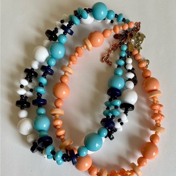 Vintage Joan Rivers Classics Collection Chunky Peach Resin Bead Necklace Y2K - Picture 4 of 5